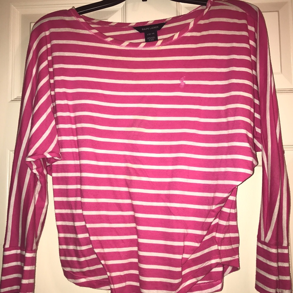 POLO BY RAPLH LAUREN pink&white striped top